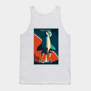 Mars Adventure Vintage Travel Poster Tank Top